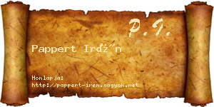 Pappert Irén névjegykártya